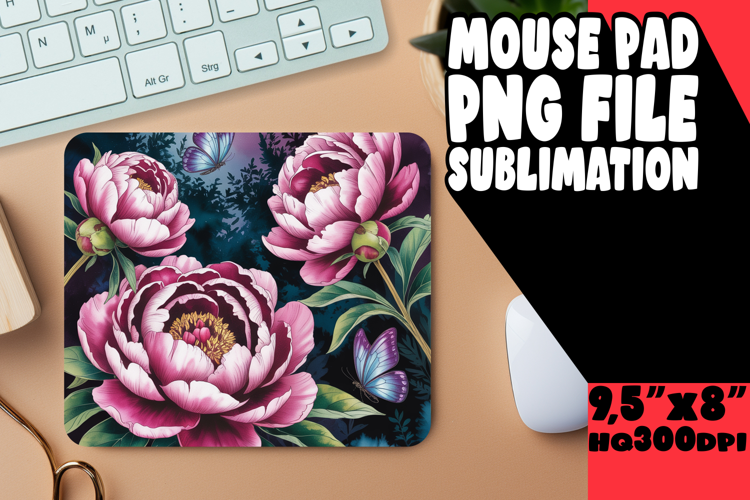 BLISSFUL MOUSE MAT PNG STYLE, Flowers