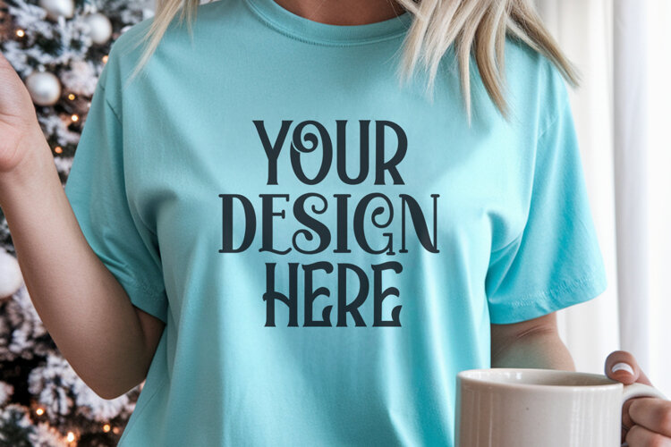Sapphire Comfort Colors 1717 Christmas Mockup, CC 1717 example image 1
