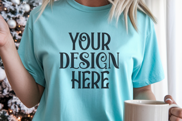 Sapphire Comfort Colors 1717 Christmas Mockup, CC 1717
