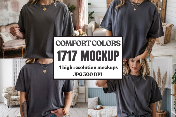 Comfort Colors 1717 Yellow T-Shirt Mockup