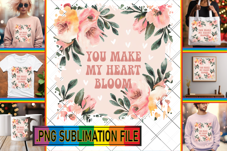 Joyful TSHIRT Art Sublimation, Flower Quote