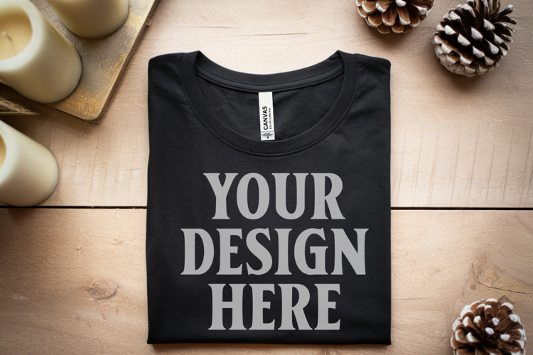 Black Tshirt Mockup Image 16