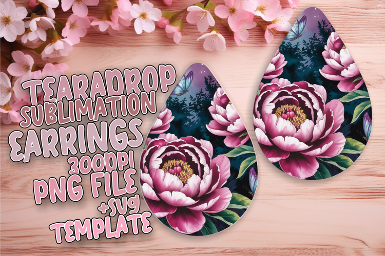 Gorgeous Teardrop Design for Sublimation , Flowers