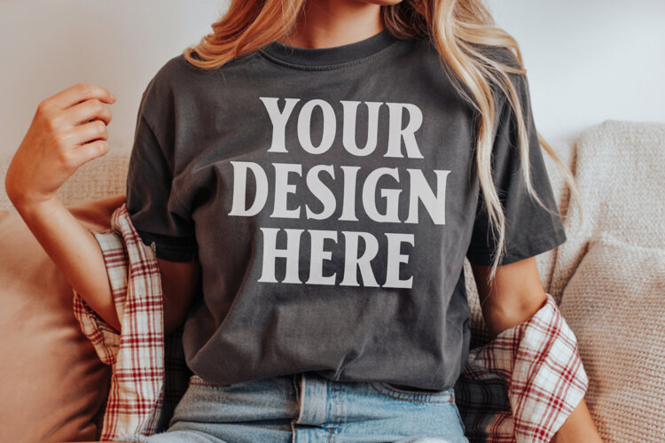 Pepper Comfort Colors 1717 Christmas Shirt Mockup, Cozy example image 1
