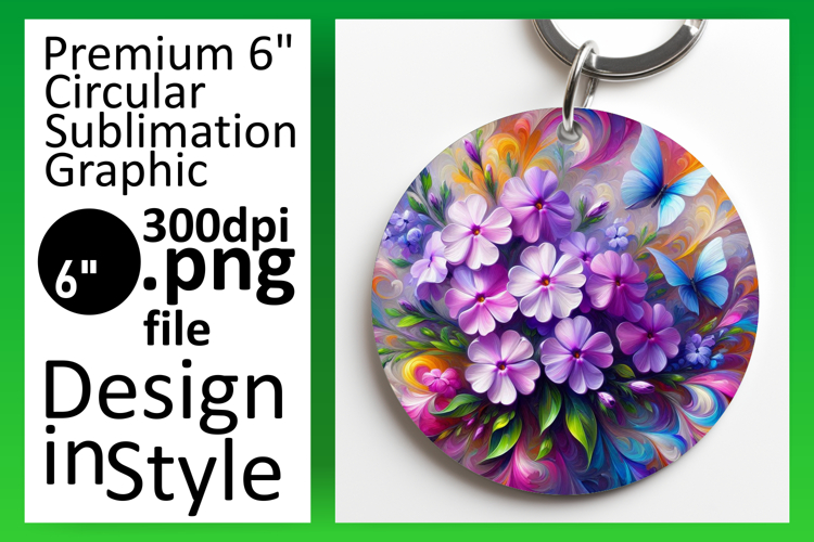 Whimsical Round Design Car Coaster Template , Flowers