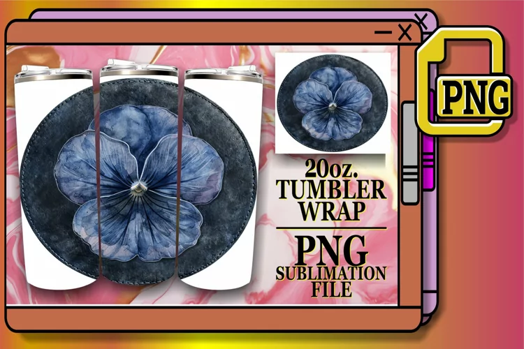 Denim Flower Tumbler Design Spring 20oz