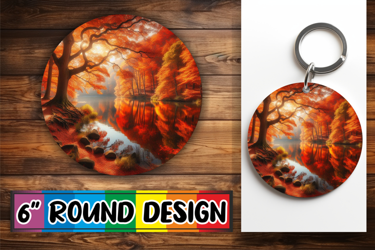 Radiant Sublimation Circle Ornaments PNG, Autumn