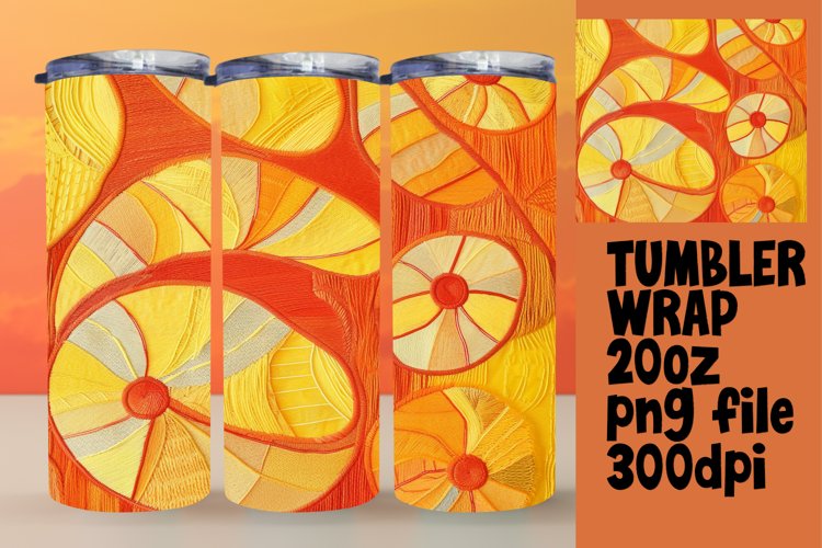 Color Burst Embroidered 3D Tumbler Wrap example image 1