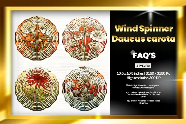 Daucus Carota Wind Spinner Sublimation - 04 Variations