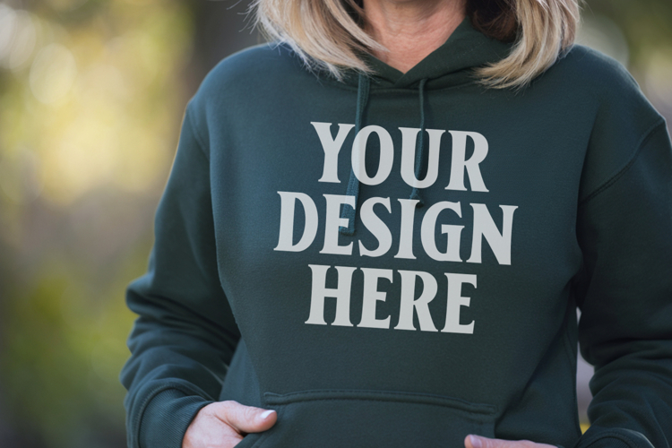 Forest Green Chocolate Gildan 18500 Hoodie Mockup, G18000 Ho