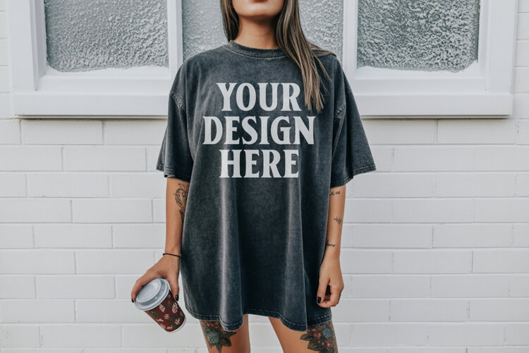 Pepper Christmas Comfort Colors 1717 TShirt Mockup, CC 1717 example image 1