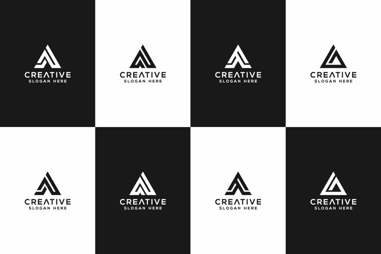 SET OF initial letter A logo vector design example image 1