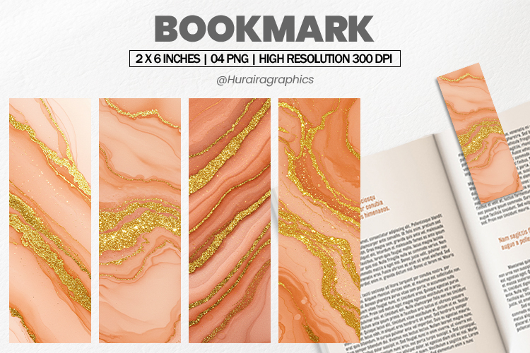 Terracotta Gold Bookmark PNG, Bookmark Sublimation