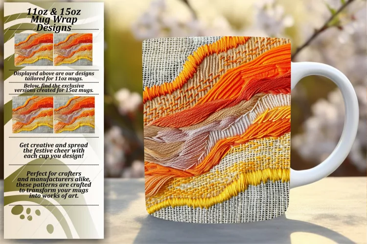 Stitched Serenity Mug Sublimation 15oz