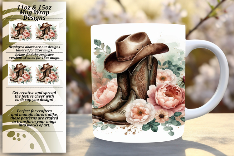 ARTISTIC PNG for 11oz Mug Wrap , Western