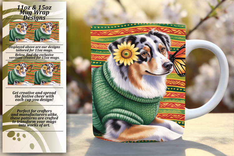 Luxurious 11oz Png Mug Wrap Template , Cute Dog