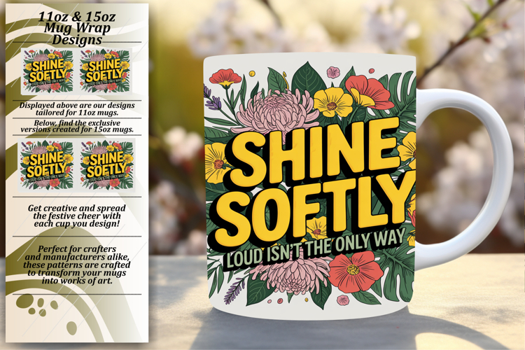 SOPHISTICATED 11oz Mug Wrap PNG , Flower Quote