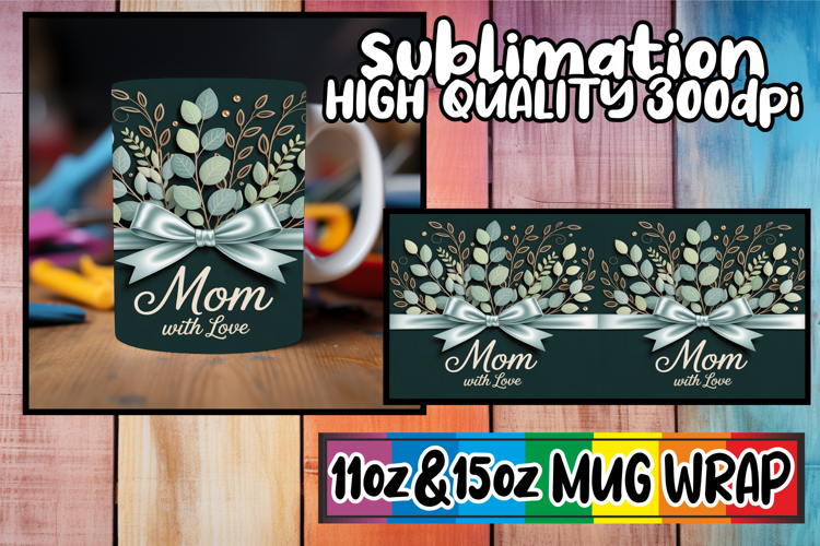 Whimsical charm 11oz 15oz mug wrap, Mothers Day