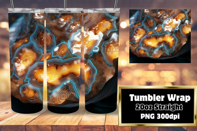 3D Geode Glitter Marble Tumbler 20oz Art