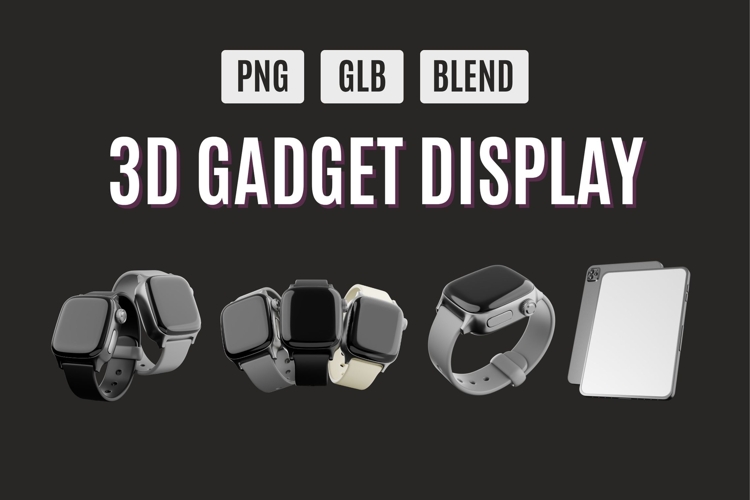 Futuristic 3D Gadget Display Kit Set 04
