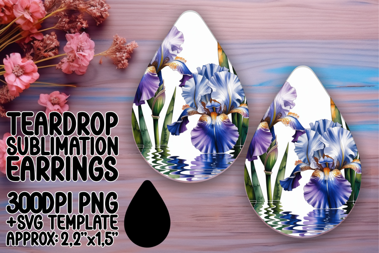 Dynamic Teardrop Earrings Design PNG , Flowers