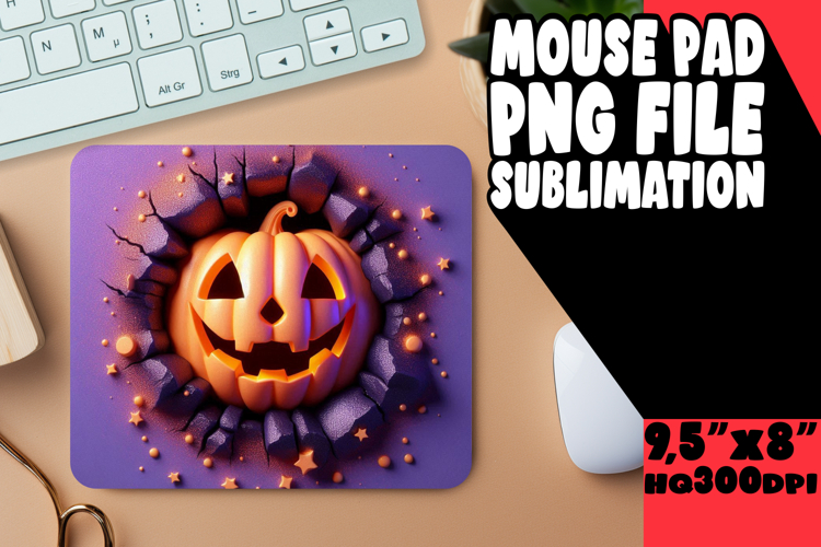 ENCHANTED DESK PAD SUBLIMATION STYLE, 3D Pumpkin