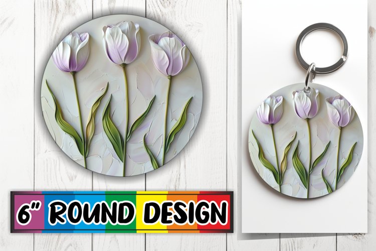 White Bloom Harmony: 3D Circle Design Sublimation example image 1