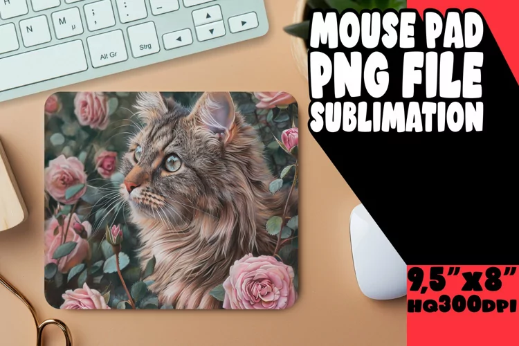 Playful Kitty Sublimation Mouse Mat