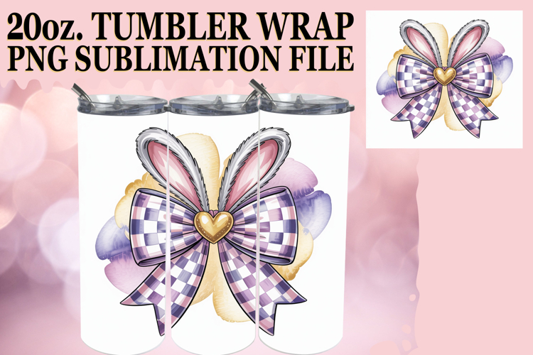 Joyful Moments 20oz tumbler wrap, Easter Bow
