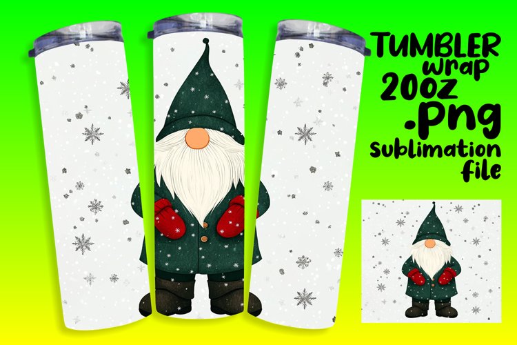Festive Gnome Wrap 20oz Christmas Tumbler Sublimation