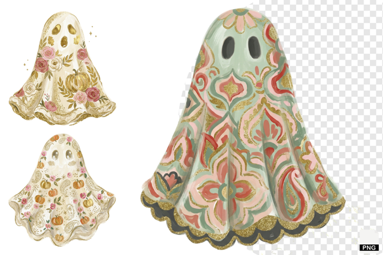 Whimsical Halloween Ghost PNG