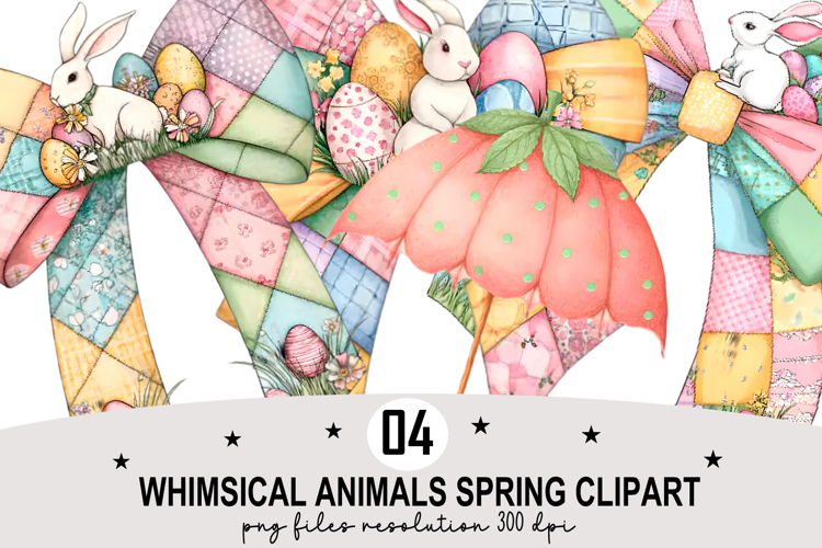 Whimsical Animals Spring Clipart Watercolor png