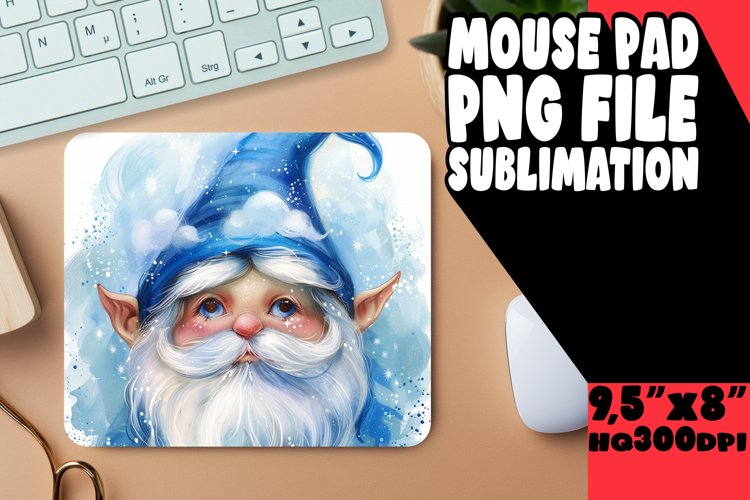 Enchanted Oasis: Gnome Mouse Pad Design Sublimation PNG example image 1