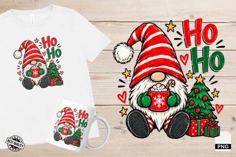 Cute Christmas Gnomes PNG