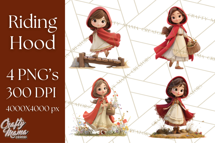 Crimson Cloak Fairy Tale Storybook PNG Clipart