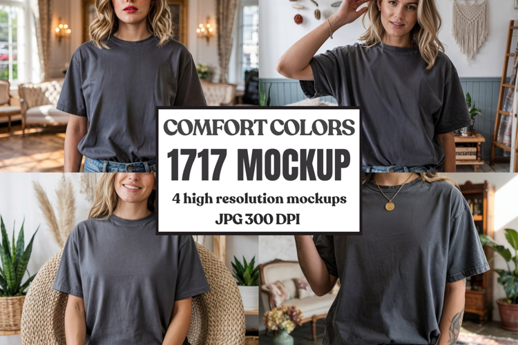 Comfort Colors 1717 Yellow T-Shirt Mockup
