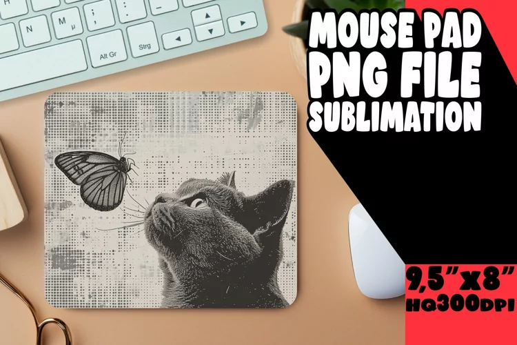 Enchanting Feline Sublimation Mouse Pad