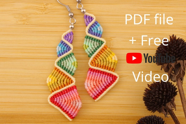 Macrame Rainbow-Colored Earrings DIY YouTube Transcript