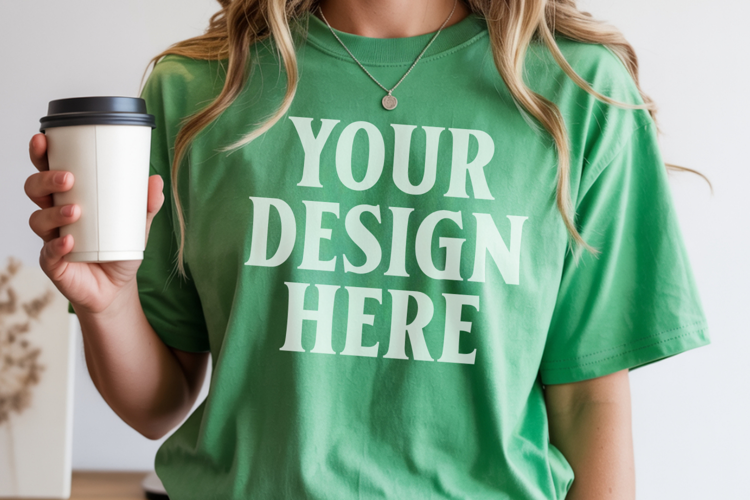 Grass Comfort Colors 1717 Christmas Shirt Mockup, Cozy