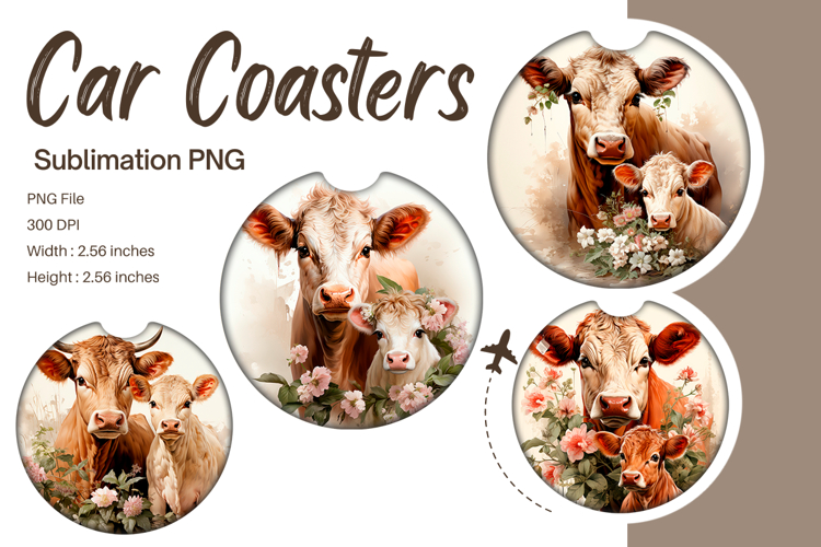 Highland Cow Car Coasters Accessories Western Keychain_116