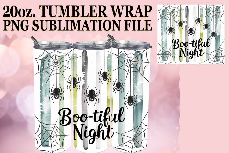 Vibrant colors 20oz tumbler wrap, Halloween