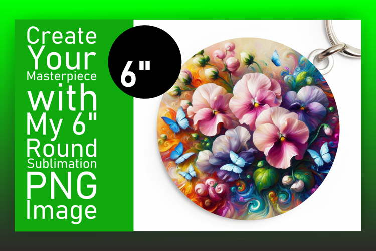 Elegant Circle Design for Sublimation , Flowers