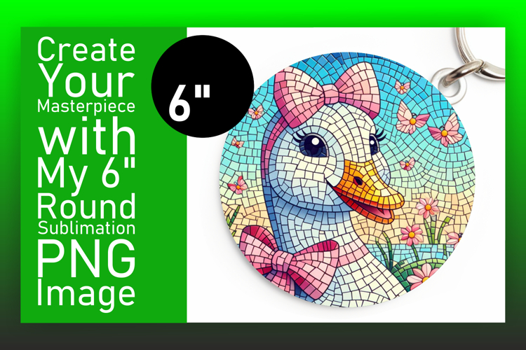 Elegant Round Design for Keychains , Goose