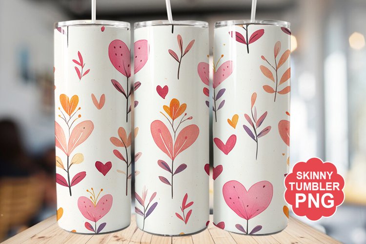 Valentine Pattern Seamless Tumbler | Valentine Tumbler Wrap example image 1