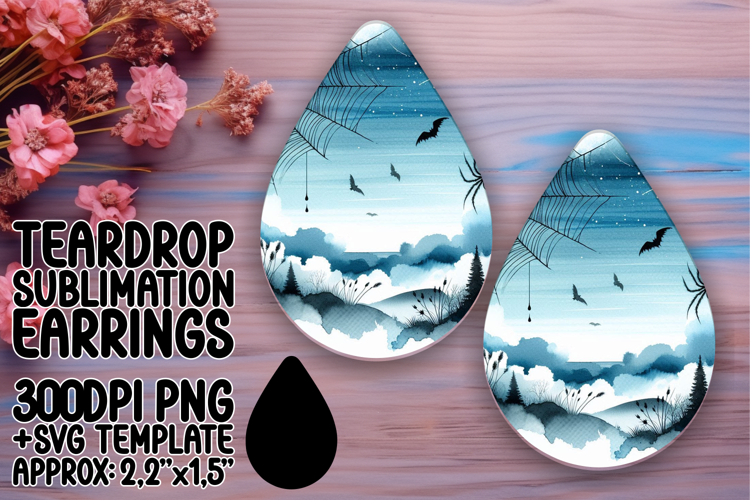 Bold Teardrop Earrings Design PNG , Halloween