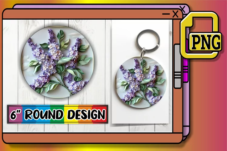 3D Blossoming Circle Keychain Design Spring Sublimation