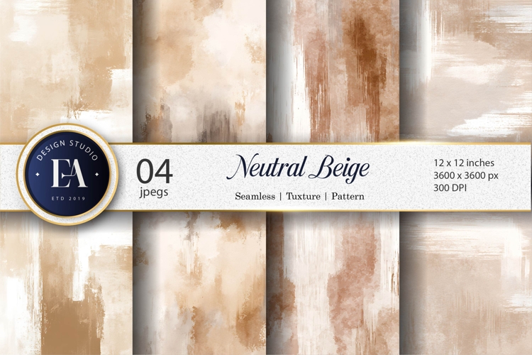Neutral Beige Watercolor Wash Rustic Boho Digital Paper