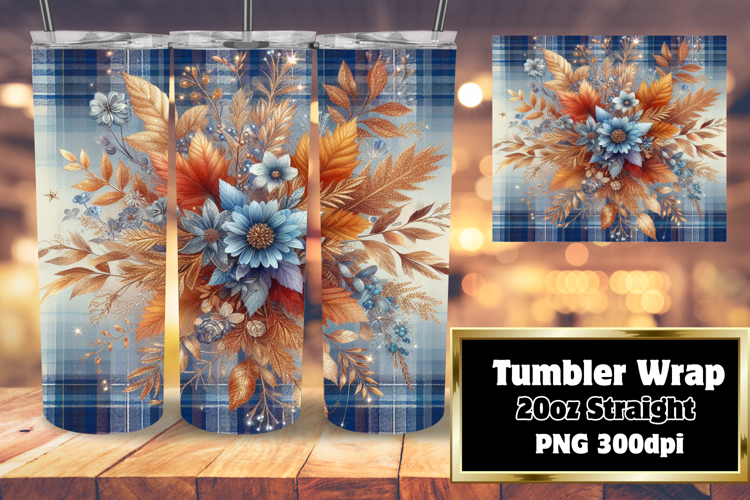 Custom 20oz Tumbler Wrap Download , Autumn Flower