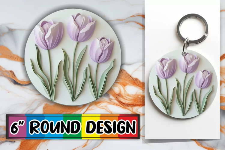 Petal Bliss: Sublimation Circle Design