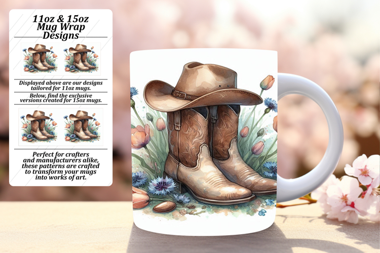 LUSH 15oz PNG Mug Wrap Template , Western